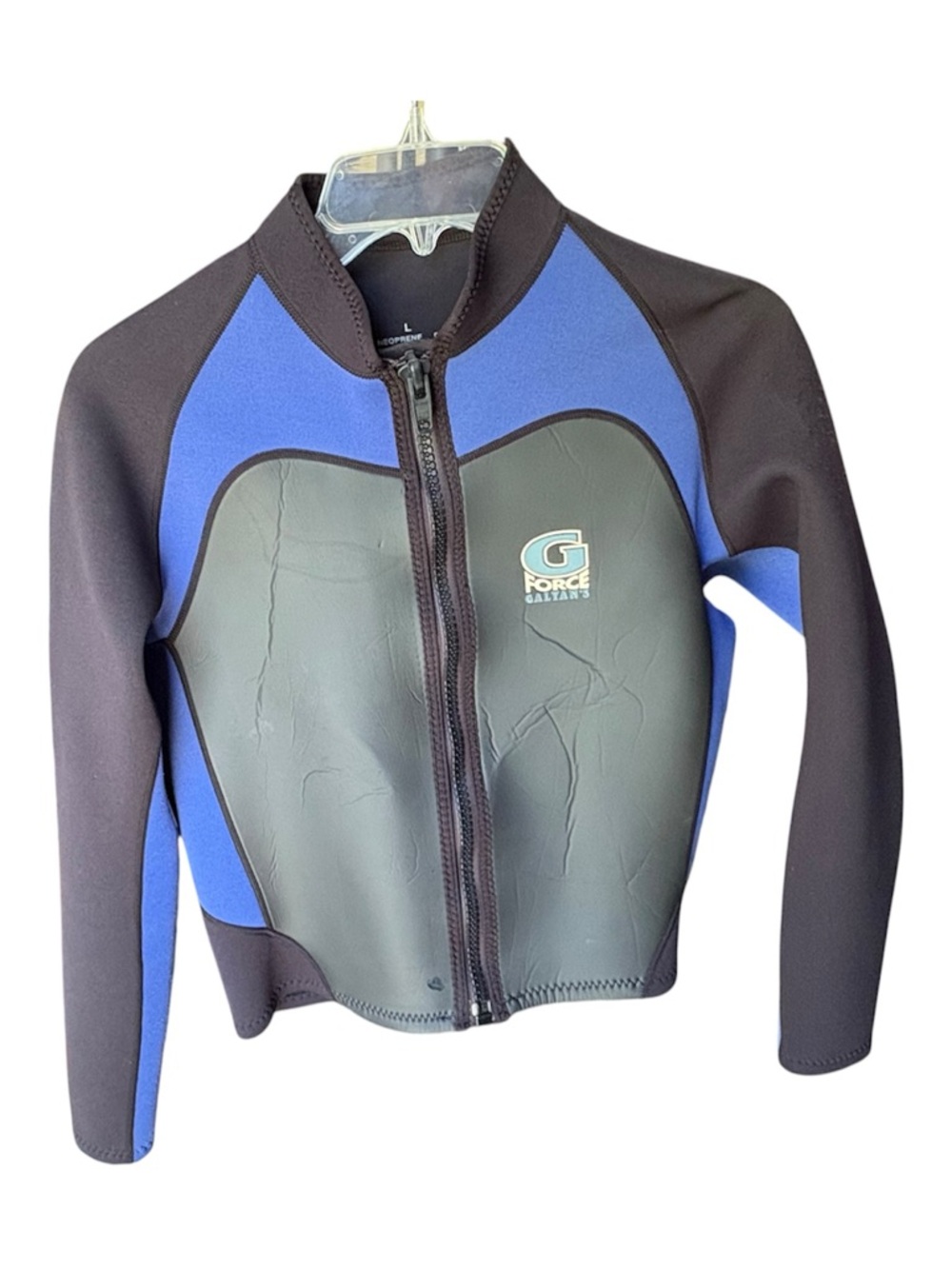 G/FORCE Kid’s Black & Blue Front-Zip Swim Rashguard